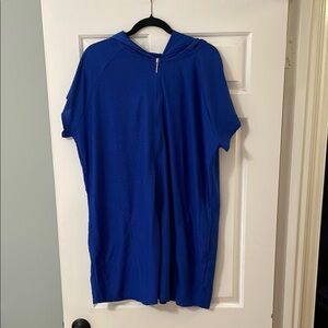 Jordan Taylor Royal Blue swim beach, cover up with hood, full zip and pockets